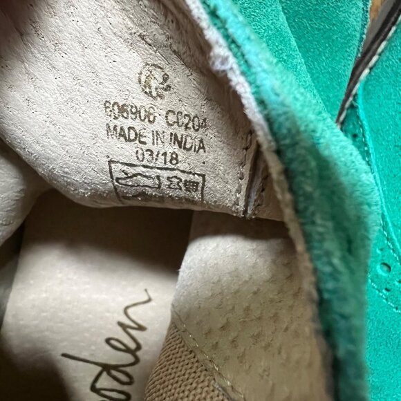 Boden Size 37 US 6 Emerald Green Suede Leather Side Zipper Chelsea Ankle Boots - Picture 6 of 13